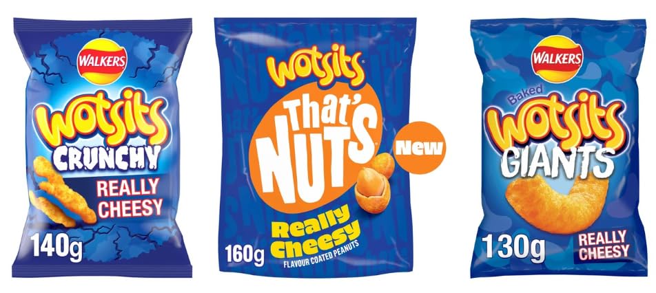 Walkers Wotsits Variety Pack, Really Cheesy Crunchy, That's Nuts, Baked Giants, 140g, 160g, 130g
