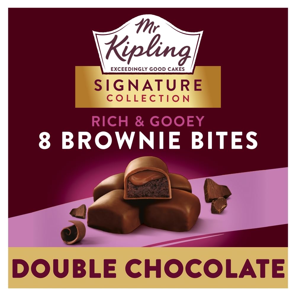 Mr Kipling Signature Rich & Gooey Double Chocolate Brownie Bites, 8 Cakes