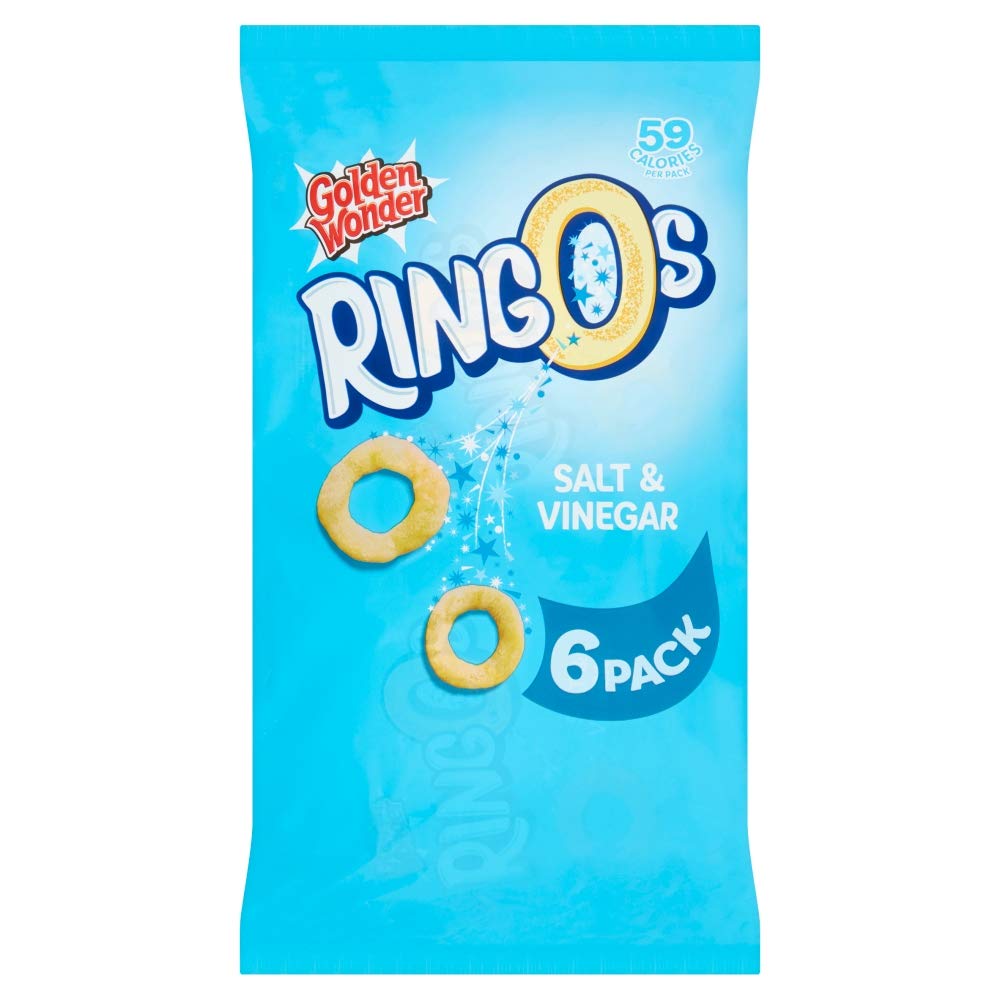 Golden Wonder Ringos Salt & Vinegar, 6 x 12.5g