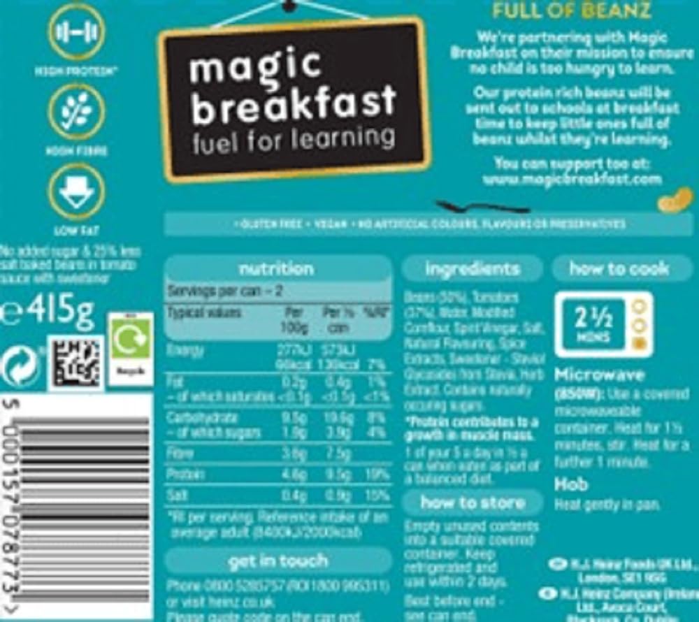 Heinz No Added Sugar Baked Beans 415g