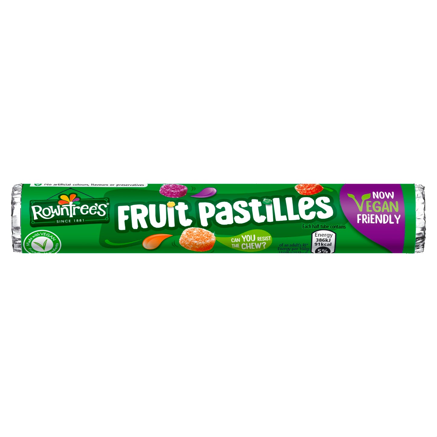 Rowntree's Fruit Pastilles Sweets Tubes, Vegan Friendly, 32 x 48 g