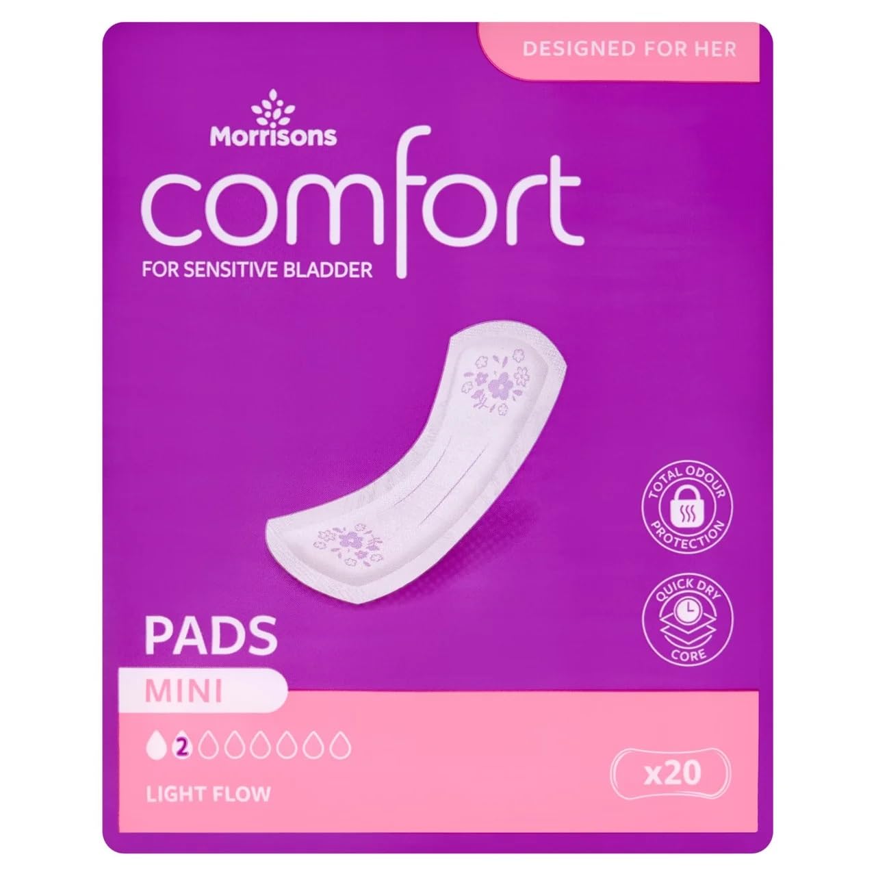 Morrisons Incontinence Comfort Pads Mini 20pk