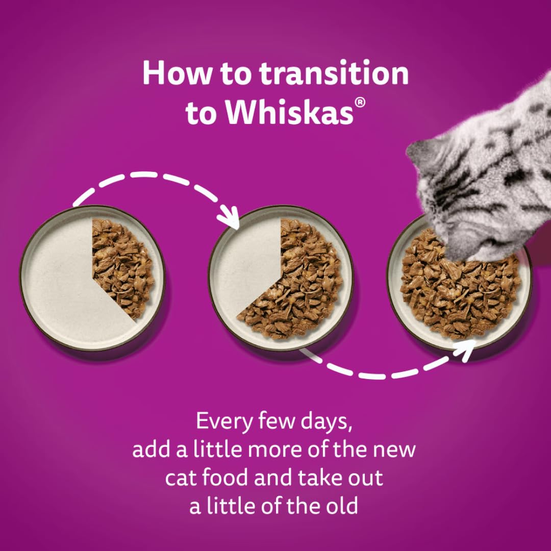 whiskas 1+ Meaty Meals Adult Wet Cat Food Pouches in Jelly 12 x 85g
