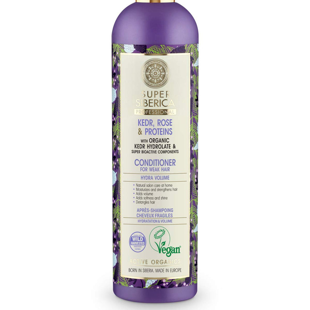 Natura Siberica Kedr, Rose & Protein volume conditioner for weak hair, 400ml