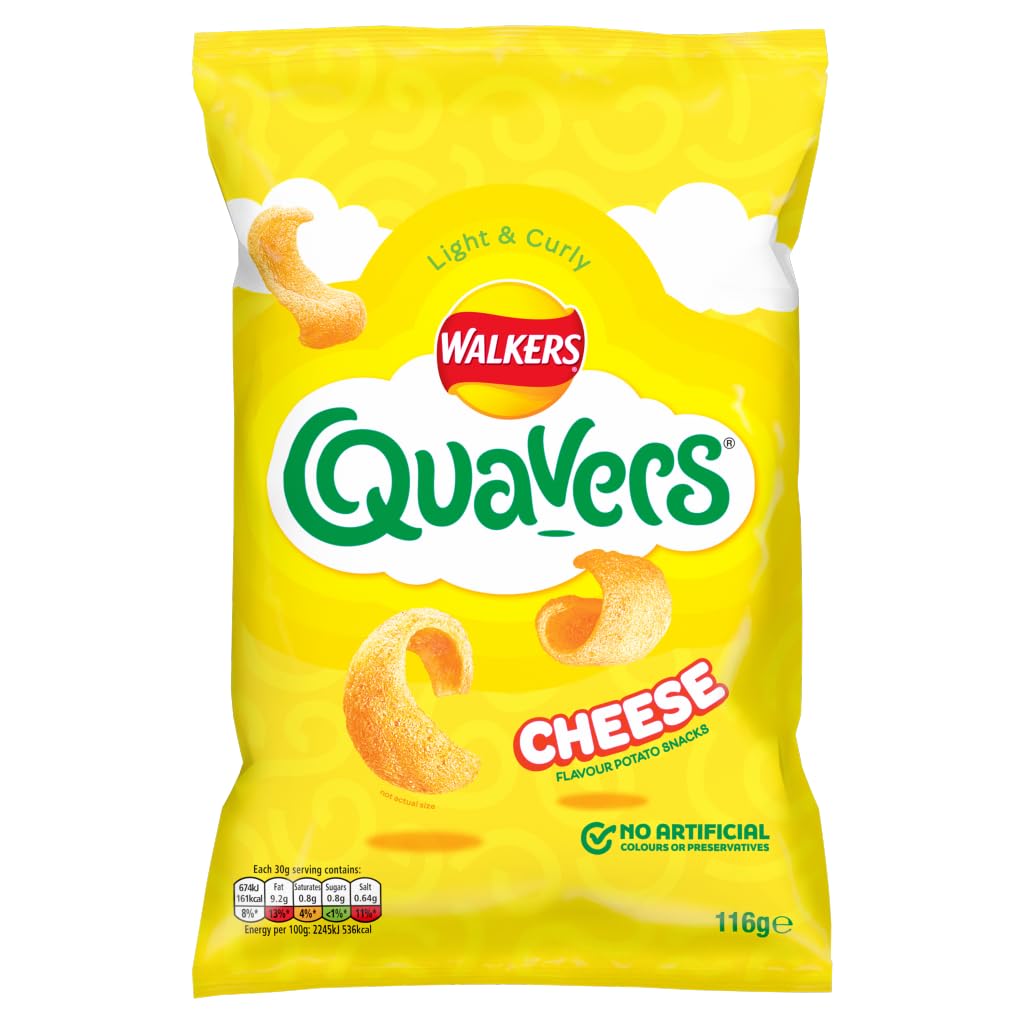 Walkers Quavers Cheese Sharing Snacks Crisps 116g