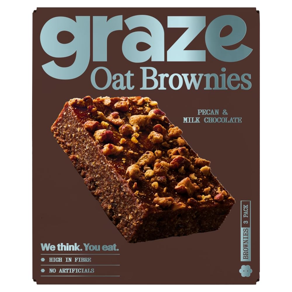 Graze Pecan & Milk Chocolate Oat Brownies 3 x 45g
