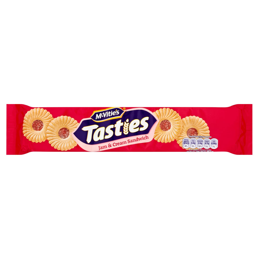 McVitie's Tasties Jam & Cream Sandwich Biscuits, 150 g (Pack of 1)