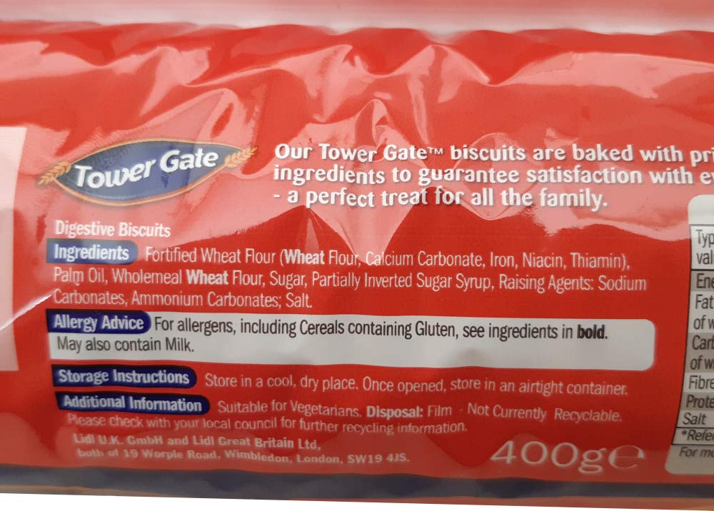 Tower Gate Digestive Biscuits 400g Vegetarian