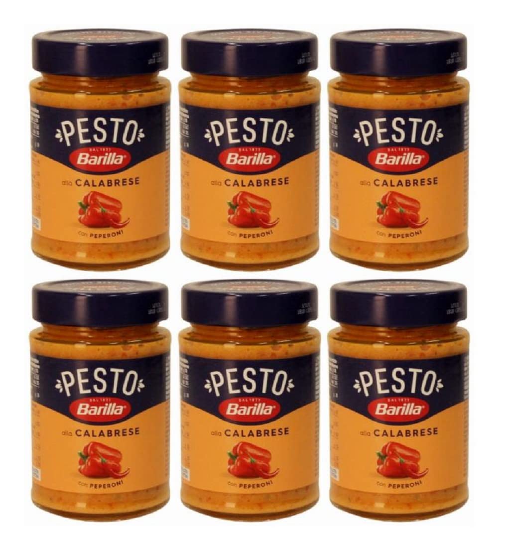 6x Barilla Pesti alla Calabrese Italian Pesto Sauce with Ricotta Cheese & Chilli for Pasta 190g Ready to Eat!
