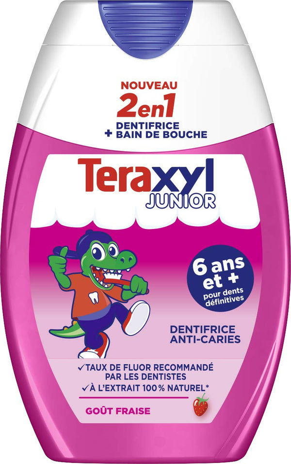 Teraxyl 2-in-1 Junior Strawberry Fluoride Toothpaste, 75ml