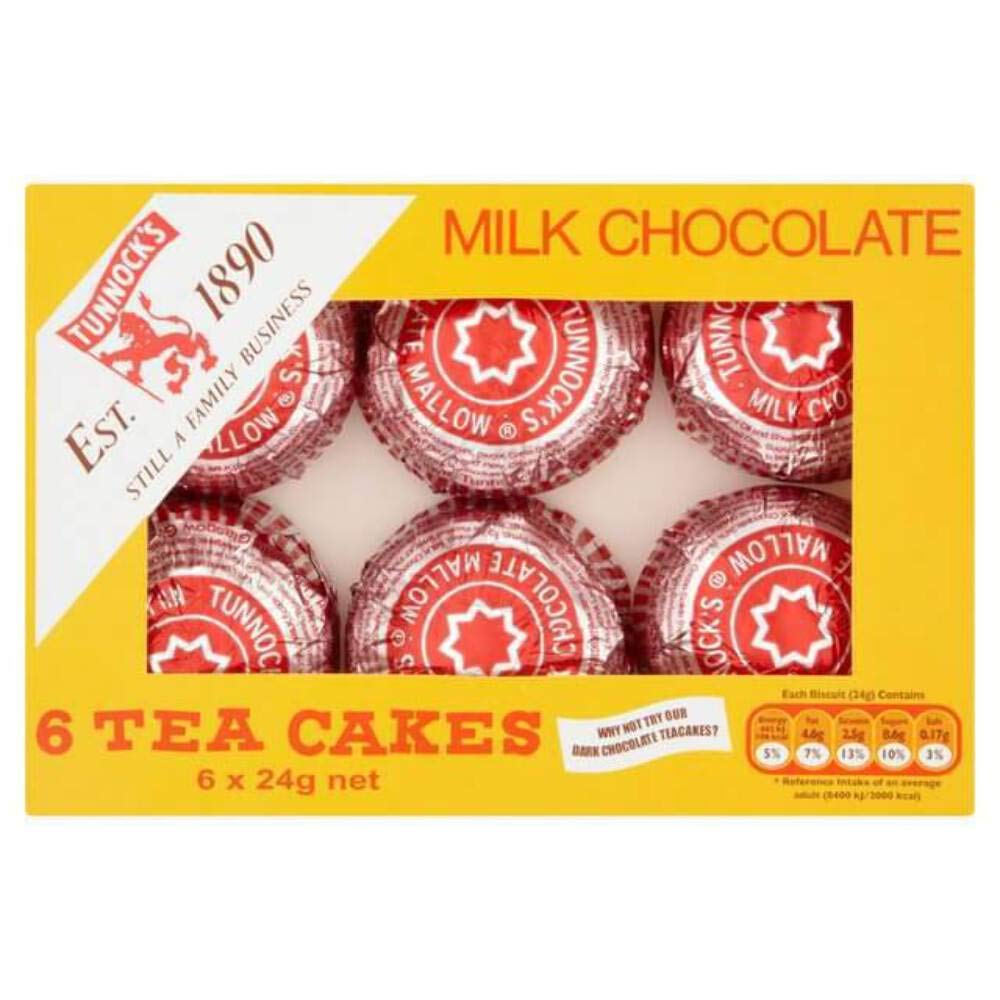Tunnock's Tea Cakes, 6 x 24g, Marshmallow Biscuits