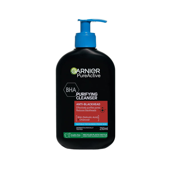 Garnier Pure Active BHA Charcoal Anti-Blackhead Cleanser 250ml