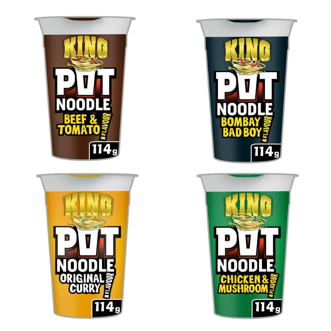 Pot Noodle King Flavour Bundle, 4 x 114g