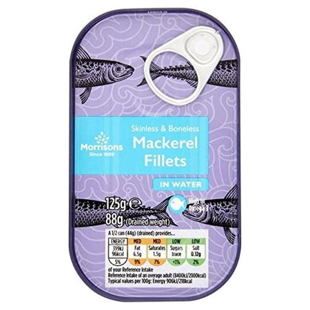Morrisons Skinless & Boneless Mackerel Fillets in Water, 125g