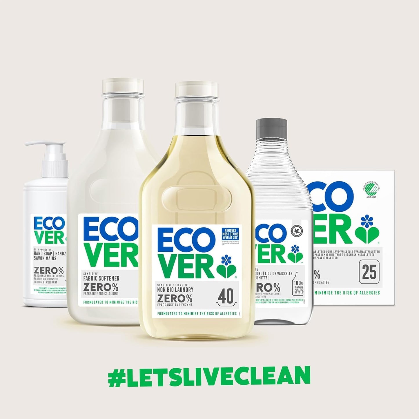 Ecover Zero Non-Bio Laundry Detergent, Laundry Washing Liquid, For Sensitive Skin, Baby Laundry 1 x 40 Washes, 1 x 1.43L