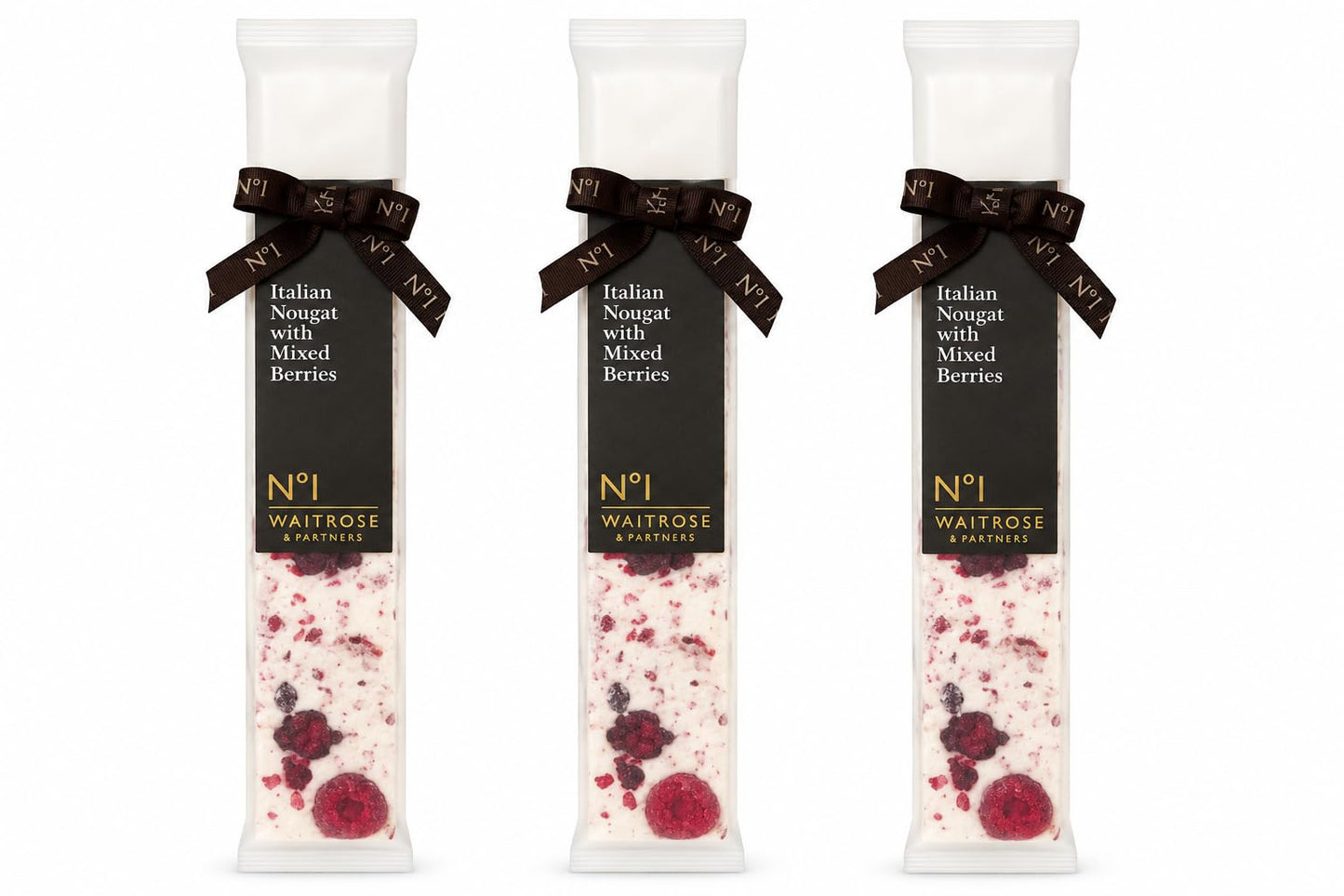 Waitrose No.1 Mixed Berry Italian Nougat 100g, Pack of 3