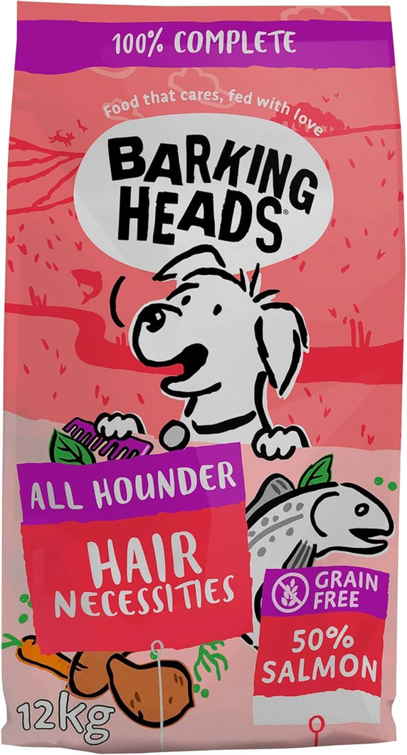 Barking Heads Complete Dry Dog Food - Natural Grain Free Hypoallergenic for Skin & Coat - Vet Approved
