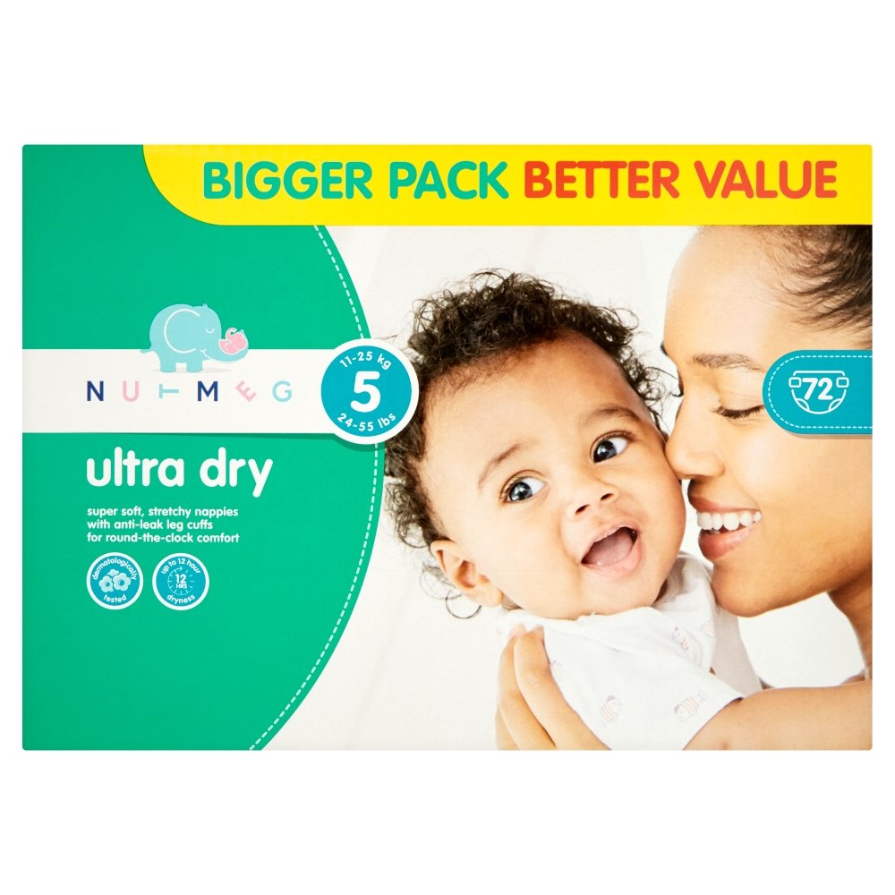 Morrisons Nutmeg Ultra Dry Nappies, Size 5