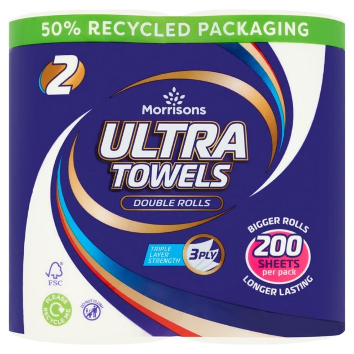 Morrisons 2 Ultra Towels Double Rolls