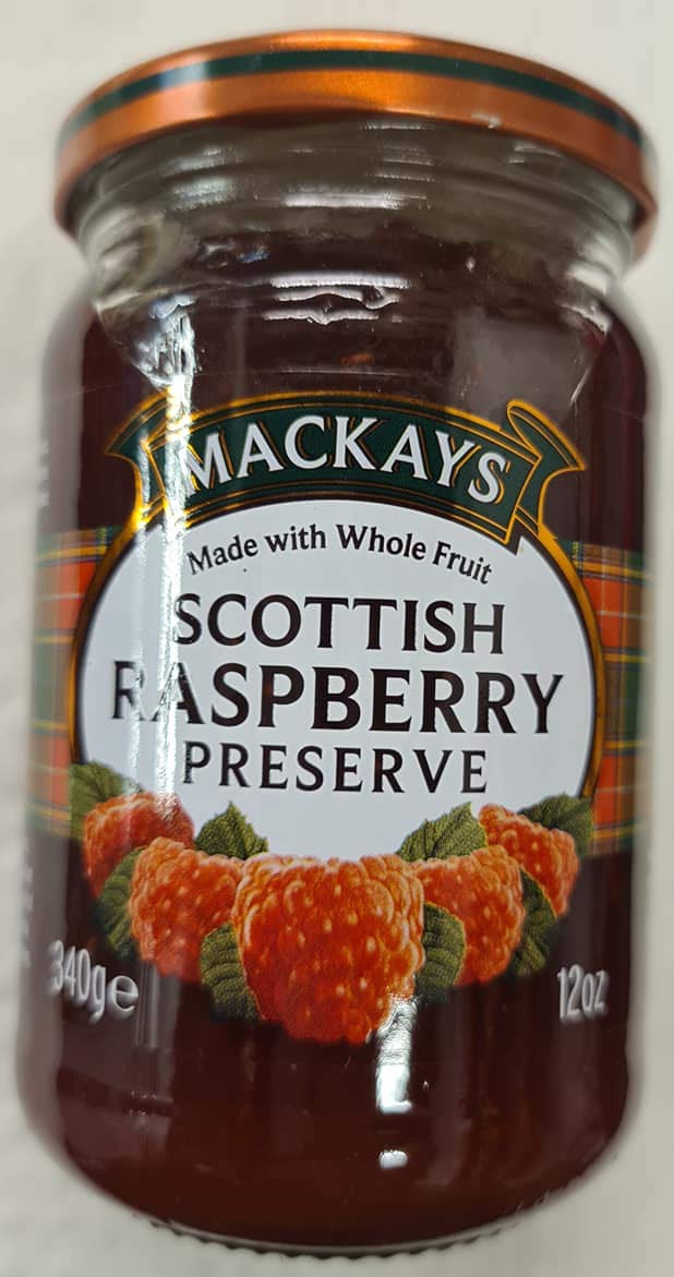 Scottish Raspberry Preserve 340g, Mackays.