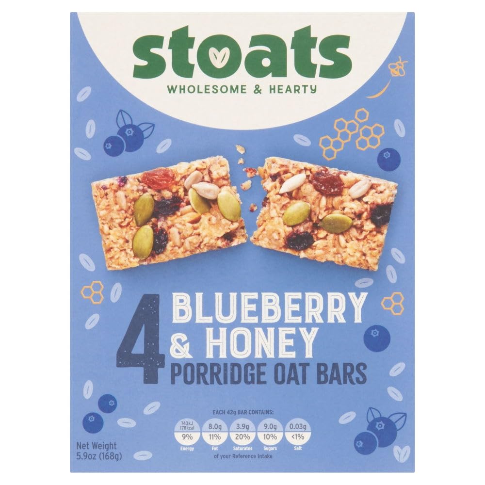 Stoats Blueberry And Honey Porridge Oat Bars 4X42g