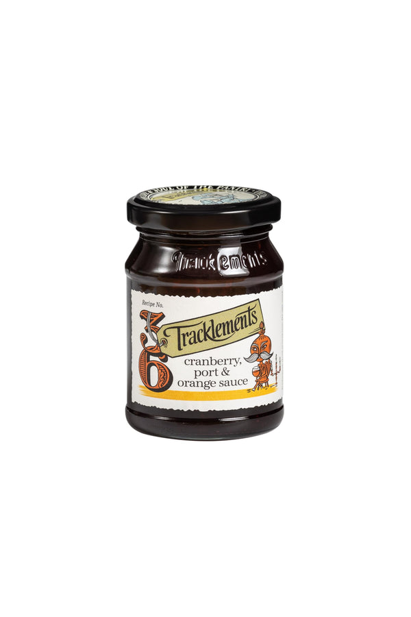 Tracklements Cranberry, Port & Orange Sauce, The Ideal Condiment for Pork, Goose and Cheeses or Partnered with Duck Breasts, Vegan Friendly, Gluten Free, 210g Jar