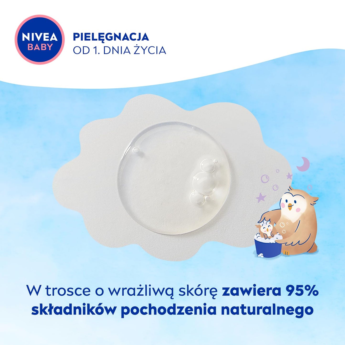 NIVEA BABY Gel 2in1 for Body Wash and Hair Good Night, 200 ml