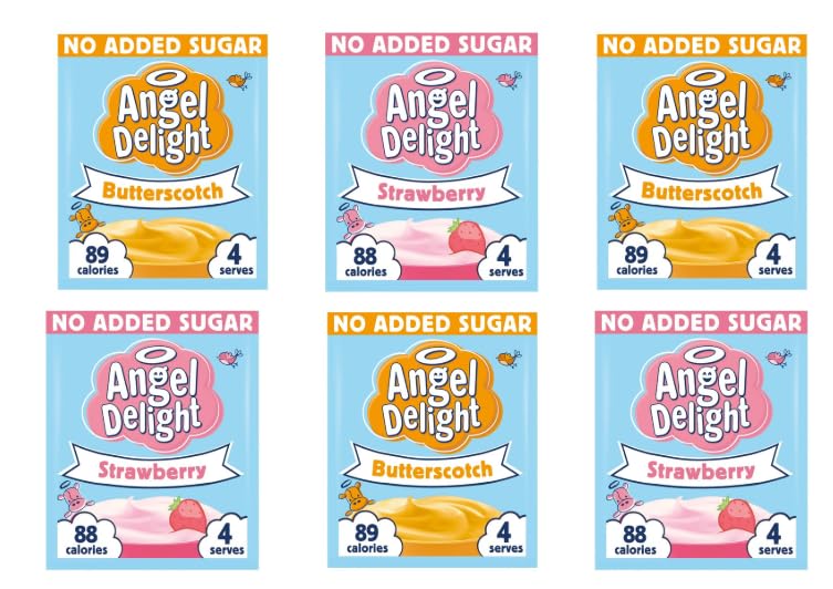 Angel Delight No Added Sugar Butterscotch & Strawberry - Pack of 6