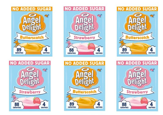 Angel Delight No Added Sugar Butterscotch & Strawberry - Pack of 6