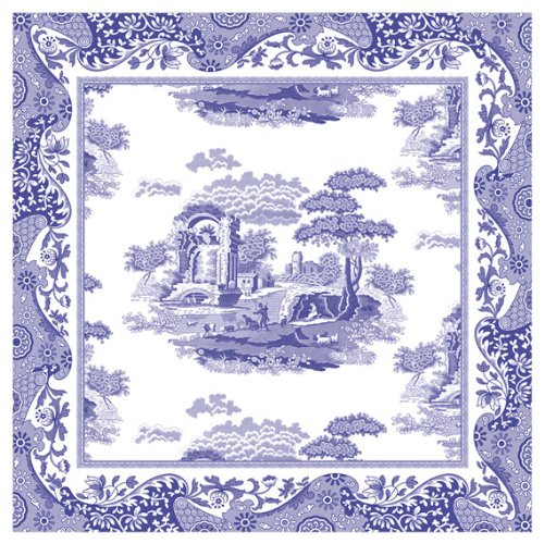 Pimpernel x Blue Italian Set of 4 Napkins - Soft Cotton Table Napkins, Deep Blue & White Colour, Reusable and Durable, Perfect for Everyday Dining, Special Occasions, or Table Decor