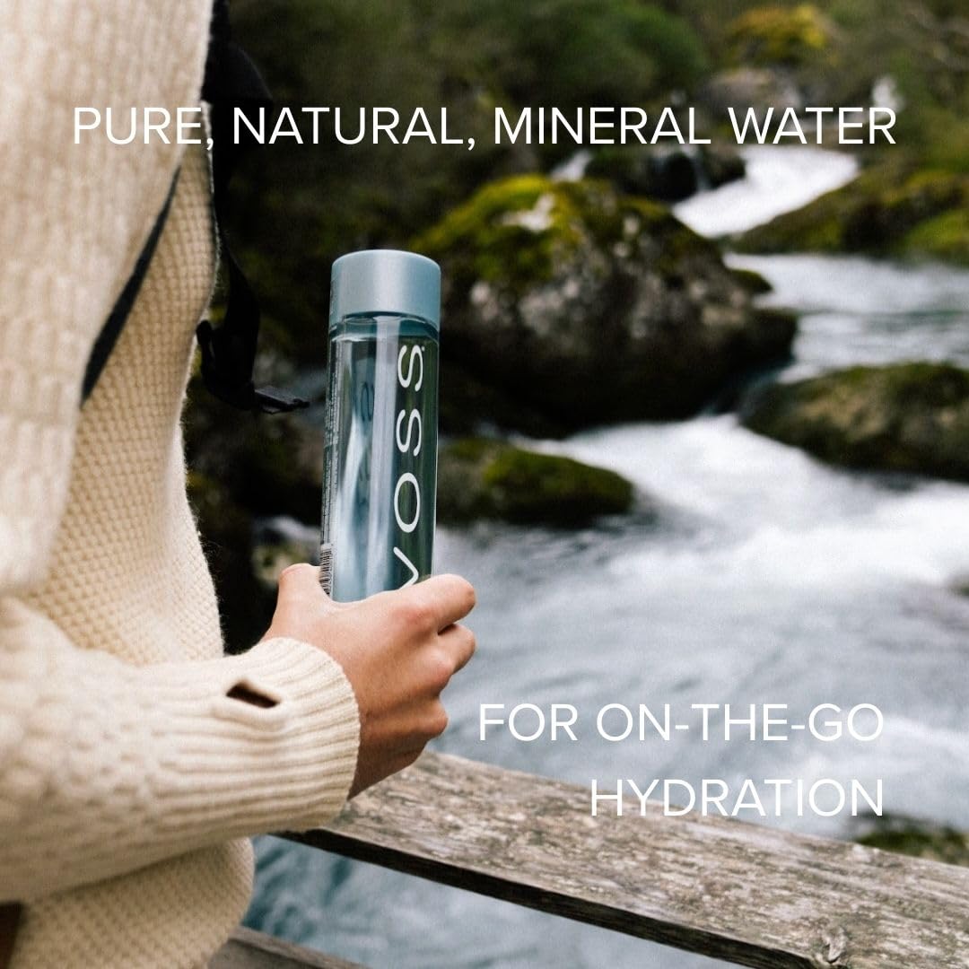 VOSS Still Water – Premium Naturally Pure Water - PET Plastic Water Bottles for On-the-Go Hydration