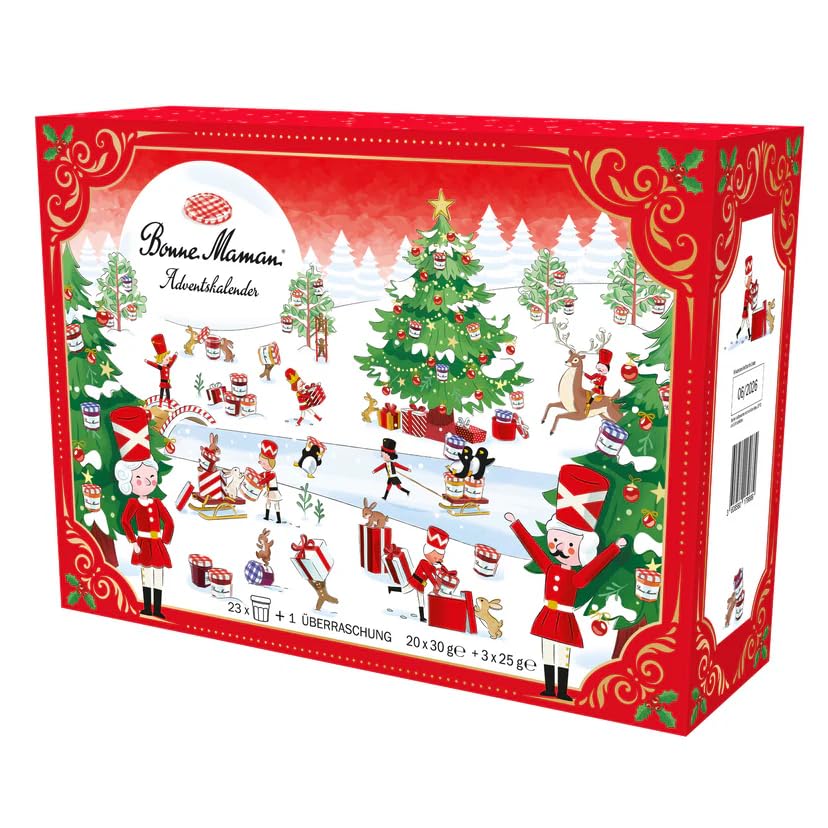 Bonne Maman Advent Calendar 2024, 21 x 30 g & 2 x 25 g Jars + 1 x Surprise, Limited Edition