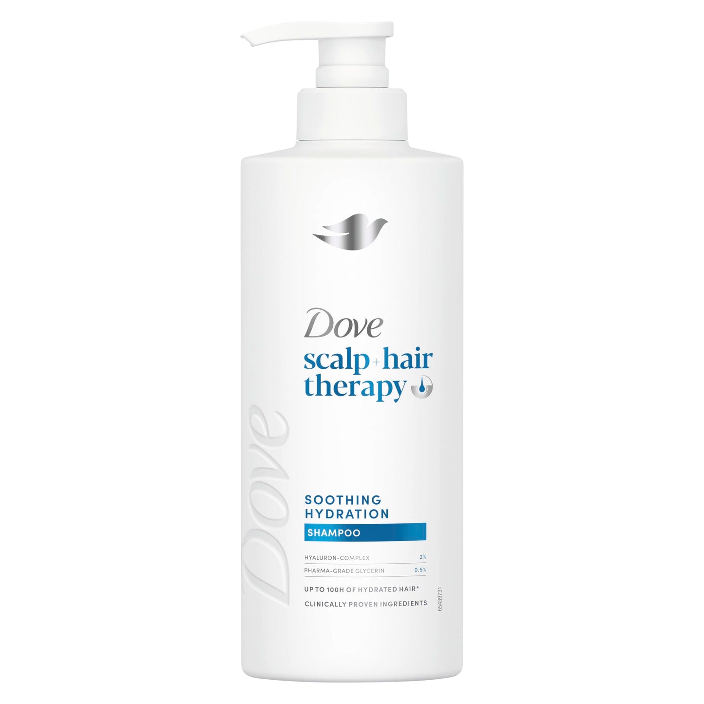 Dove Scalp + Hair Therapy Soothing Hydration Shampoo hair care with Hyaluron-Complex and Pharma-Grade Glycerin for up to 100 hours of hydrated hair