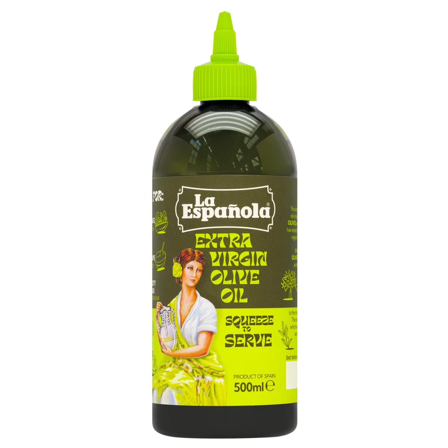 LA ESPAÑOLA Extra Virgin Olive Oil – Squeezy Bottle 500ml. Squeeze to Serve!