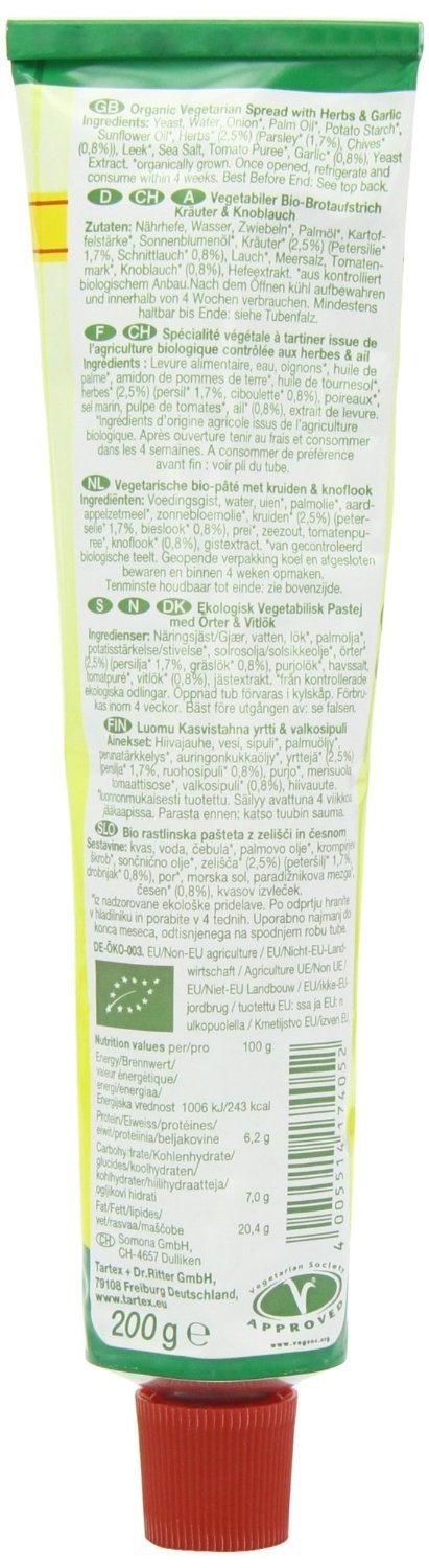 Tartex Yeast Pate Herbs & Garlic 200g by Tartex