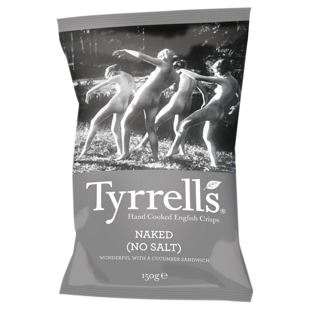 Tyrrells Hand Cooked English Crisps - Naked No Salt (150g)