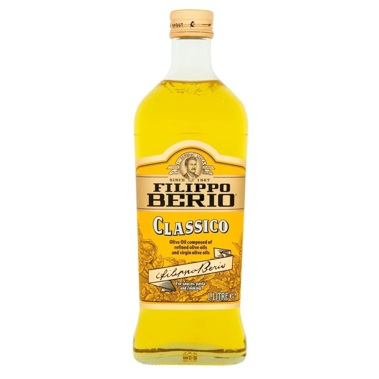 Filippo Berio Olive Oil, Classico, Glass Bottle (1 Litre)