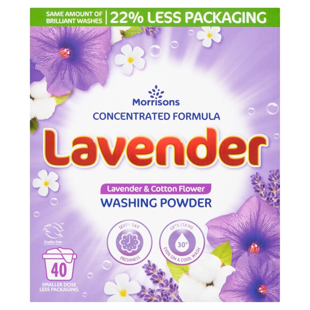 Morrisons Bio Lavender Laundry Powder 40 Washes 2kg