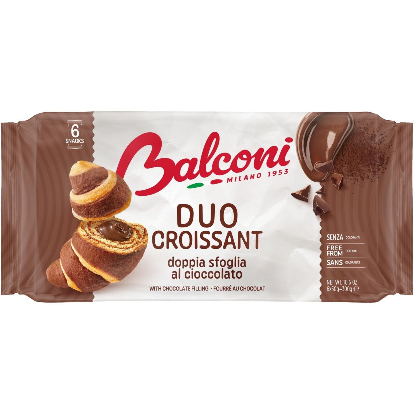 Balconi Duo Croissant With Chocolate Filling 6 x 50g (300g)