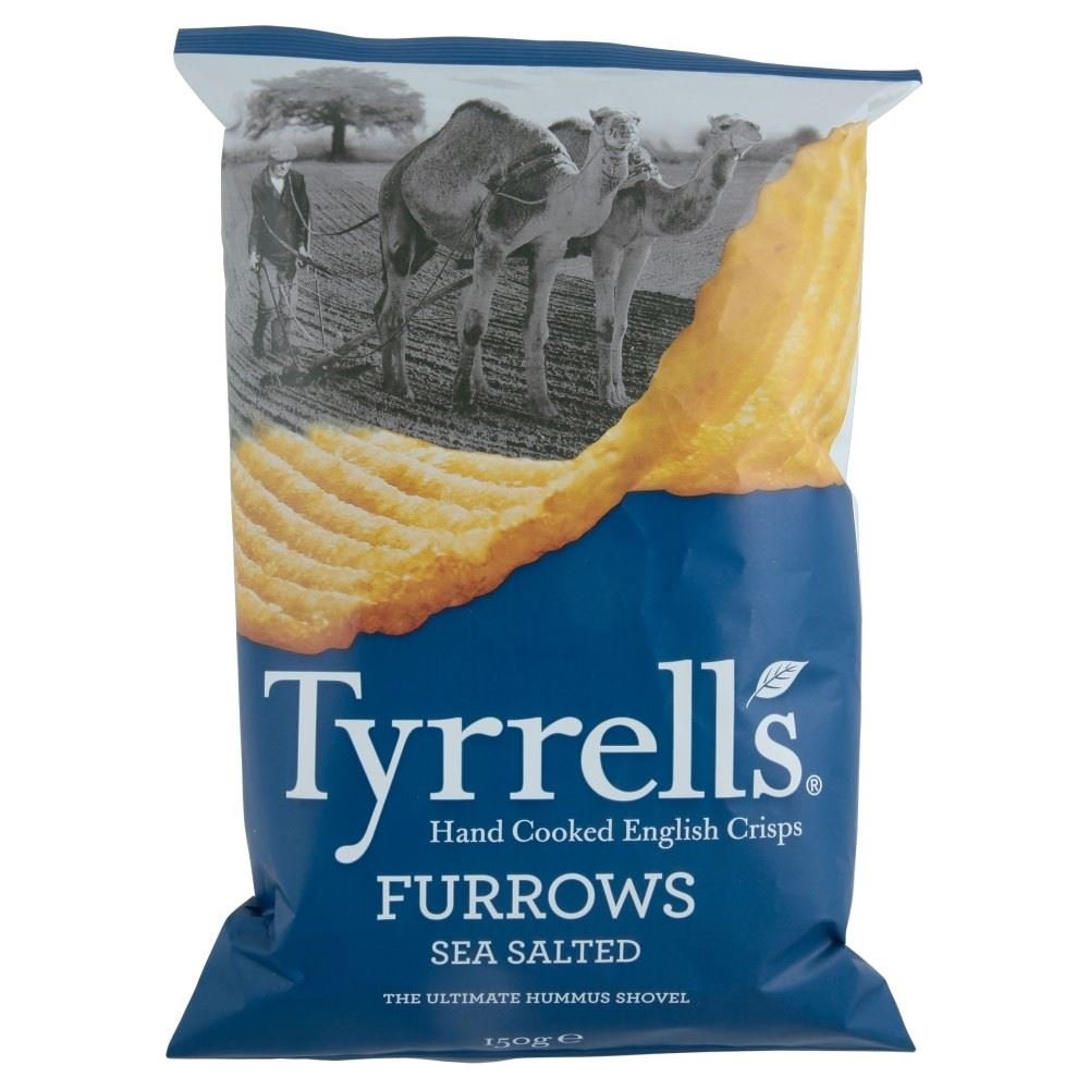 Tyrrells Furrows Hand Cooked English Crisps - Sea Salted (150g)