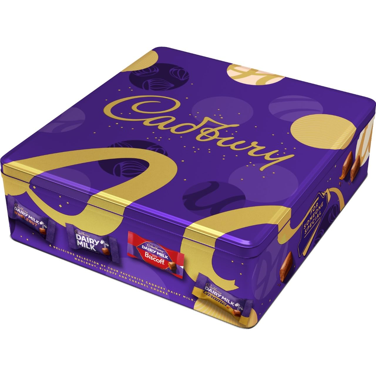 Cadbury Chocolate Chunks Festive Selection Tin, 600 g (Pack of 1)