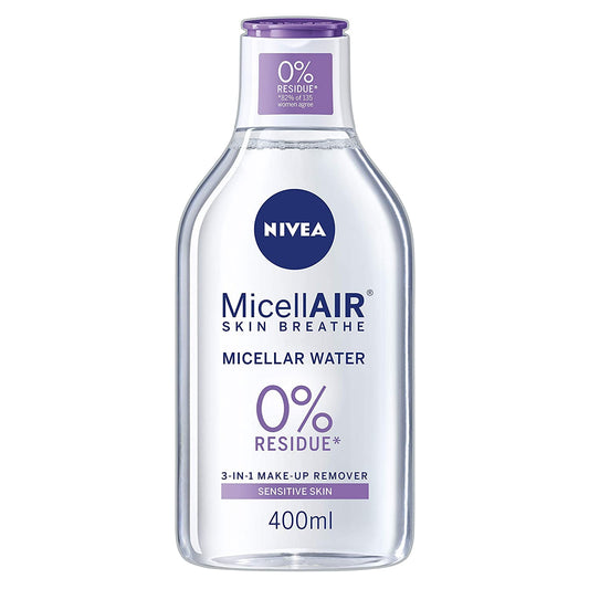 Nivea Micellar Water 400 ml Sensitive Skin 3-in-1 Care Cleanser for Face and Eyes