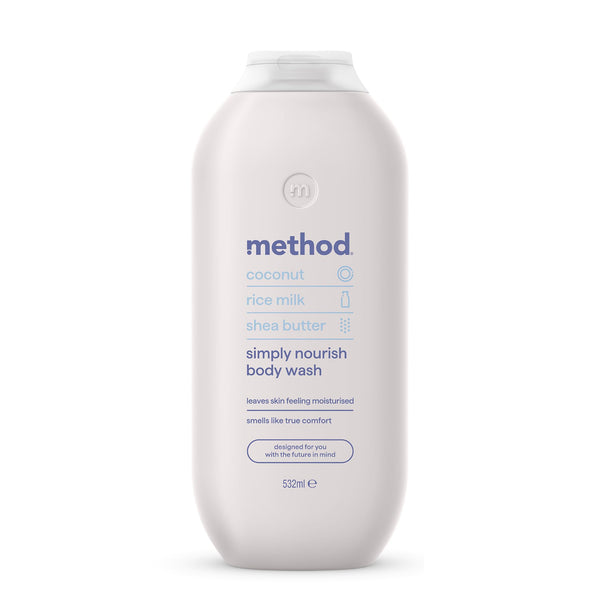 Method Body Wash, Simply Nourish, Shower Gel, Coconut, Rice Milk And Shea Butter Scent, Pack of 1, 532ml