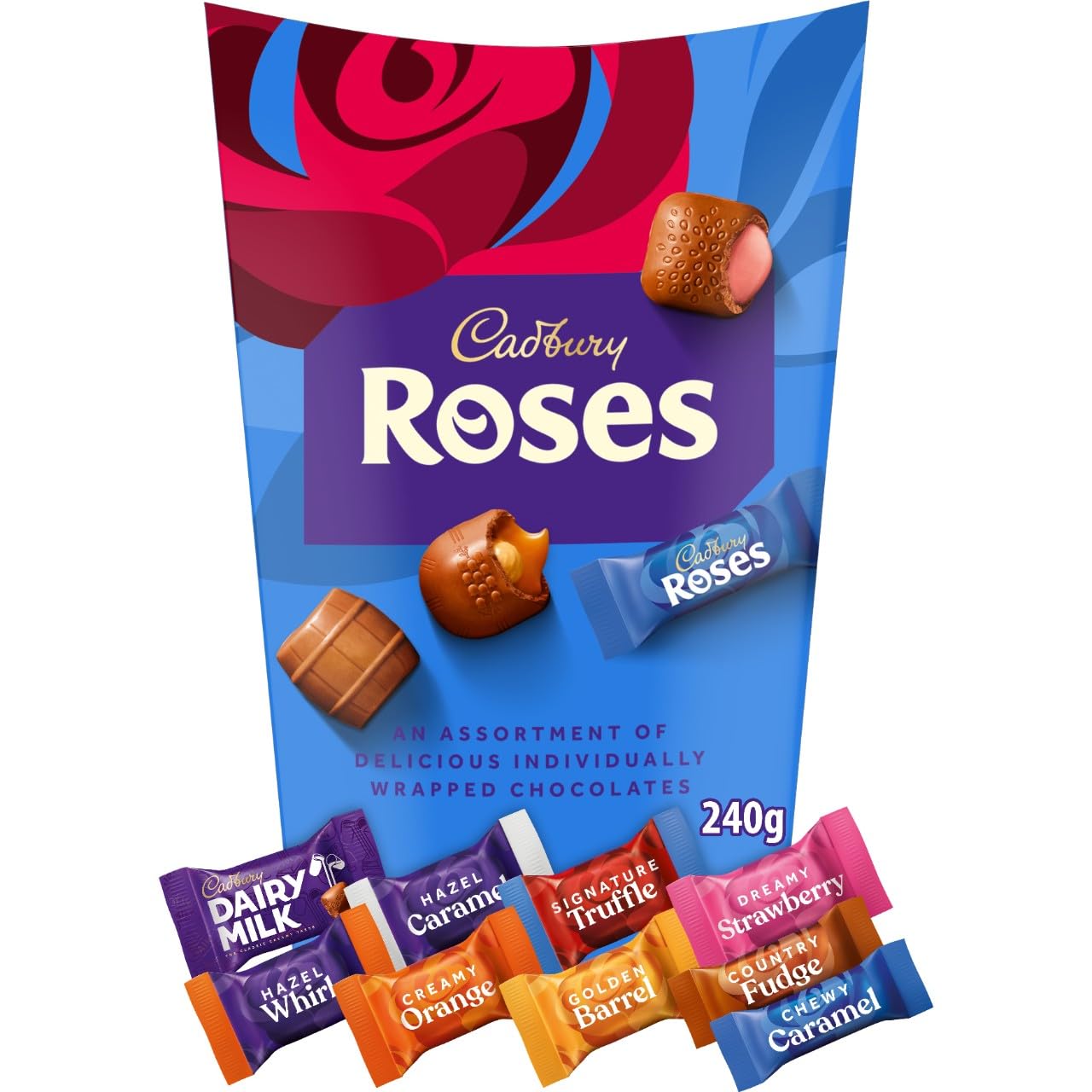 Cadbury Roses Carton Milk Chocolates Assortment, 240 g (Pack of 1)