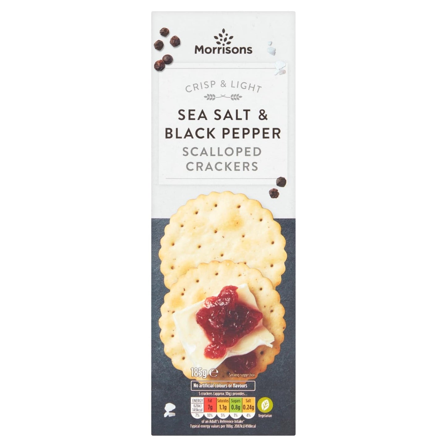 Morrisons Scalloped Cracked Black Pepper Cracker, 185g
