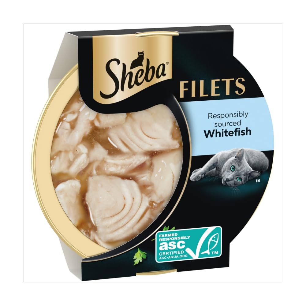 Sheba Filets Cat Food Tray with White Fish in Gravy 60g