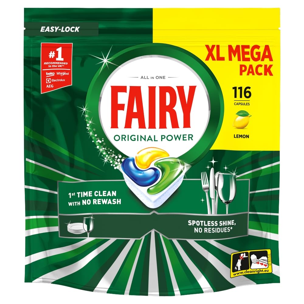 Fairy Original All in One Auto Dishwashing Tablet Lemon 116 Pack