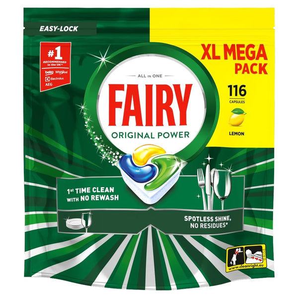 Fairy Original All in One Auto Dishwashing Tablet Lemon 116 Pack