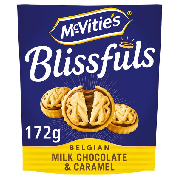 McVitie's Blissfuls Belgian Milk Chocolate & Caramel Biscuits, 172g