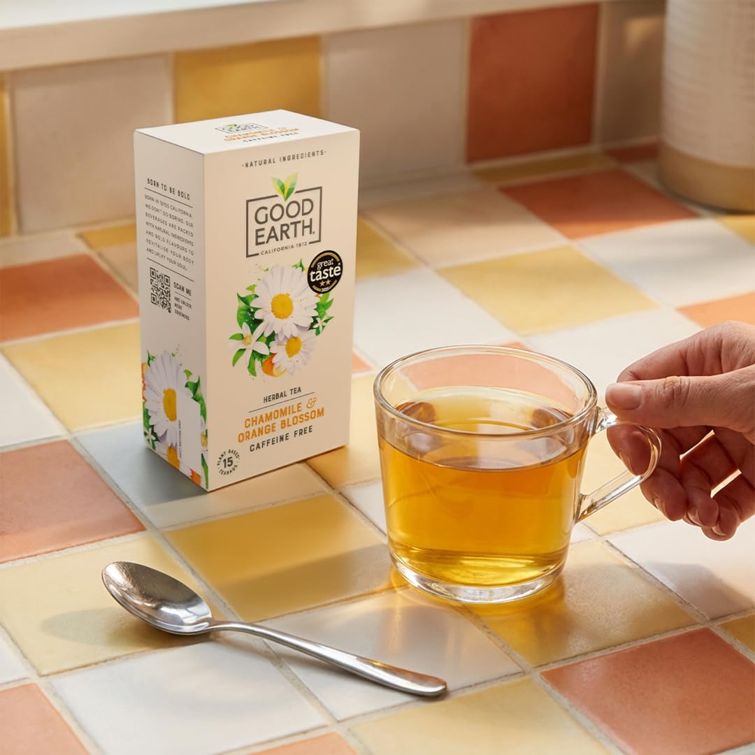 Good Earth Tea Co. Chamomile & Orange Blossom Herbal Tea, 15 Tea Bags